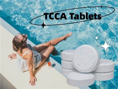 Multifunktionel rengøringstablet Trichlorisocyanursyre TCCA bruges til desinfektion af svømmebassinvandbehandling