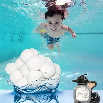 Pool Filter Bolde Polyester Fiber Kugle Erstat Sand i Swimming Pool Sand Filter Factory